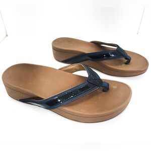 Vionic Tide II Navy Blue Womens Sz.9 Toe Post Flip Flop Orthotic Support Sandal